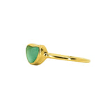 Green Sea Glass, Gold Vermeil - Size R
