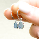 Purple/Blue Sea Glass Hoops