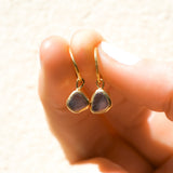 Pink/Purple Sea Glass Hoops - Gold Vermeil