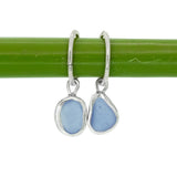 Purple/Blue Sea Glass Hoops