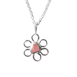 Pink Sea Glass Flower Necklace