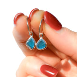 Blue Sea Glass Hoops