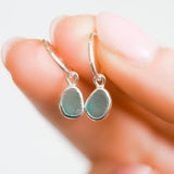 Green Sea Glass Hoops