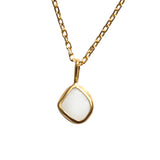 White Sea Glass Necklace - Gold Vermeil