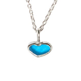Blue Sea Glass Heart Necklace