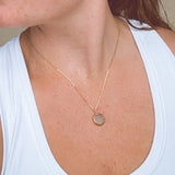 Light Blue Sea Glass Necklace - Gold Vermeil
