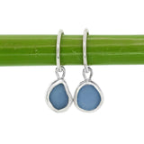 Blue Sea Glass Hoops