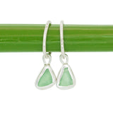 Green Sea Glass Hoops