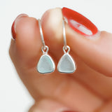 Light Blue Sea Glass Hoops