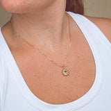 Sea Glass Sun Necklace - Gold Vermeil