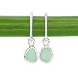 Green Sea Glass Hoops