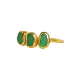 Green Sea Glass, Gold Vermeil - Size L