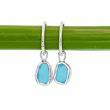 Blue Sea Glass Hoops