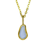 Lilac Sea Glass Necklace - Gold Vermeil