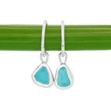 Blue Sea Glass Hoops