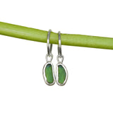 Green Sea Glass Hoops