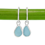 Blue Sea Glass Hoops