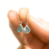 Green Sea Glass Hoops