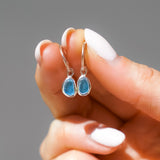 Blue Sea Glass Hoops