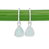 Light Blue Sea Glass Hoops