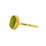 Green Sea Glass, Gold Vermeil - Size L