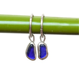 Blue Sea Glass Hoops