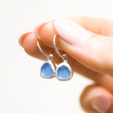 Purple/Blue Sea Glass Hoops