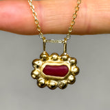 Sea Glass Sun Necklace - Gold Vermeil