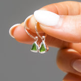 Green Sea Glass Hoops