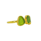 Green Sea Glass, Gold Vermeil - Size O