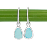 Blue Sea Glass Hoops