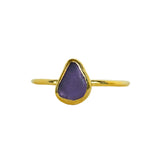 Purple Sea Glass, Gold Vermeil - Size T