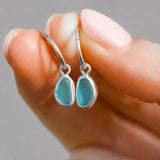 Blue Sea Glass Hoops