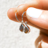 Amber Sea Glass Hoops