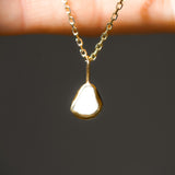 White Sea Glass Necklace - Gold Vermeil