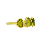 Green Sea Glass, Gold Vermeil - Size R
