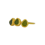 Green Sea Glass, Gold Vermeil - Size S