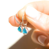 Blue Sea Glass Hoops