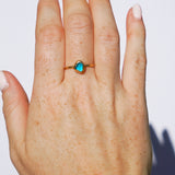 Blue Sea Glass, Gold Vermeil - Size T