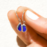 Blue Sea Glass Hoops