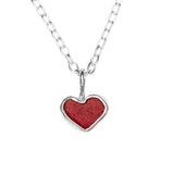 Red Sea Glass Heart Necklace