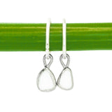 White Sea Glass Hoops