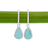 Blue Sea Glass Hoops
