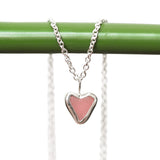 Pink Sea Glass Heart Necklace