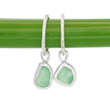 Green Sea Glass Hoops