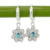 Blue Sea Glass Sun Hoops