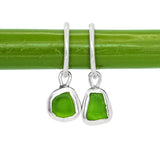 Green Sea Glass Hoops