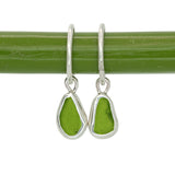 Green Sea Glass Hoops