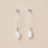 Classic Pearl Hoops - Sterling Silver