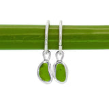 Green Sea Glass Hoops